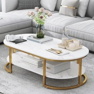 Modern Oval Double-Decker Coffee table
